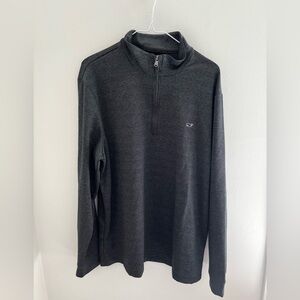 Vineyard Vines Charcoal Zip-Up Sweater